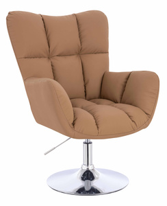 HOKER HR650N KARMELOWY EKOSKÓRA PREMIUM SOFT CHROMOWANA PODSTAWA