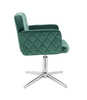 FOTEL HR802CROSS BUTELKOWA ZIELEŃ WELUR CHROMOWANA PODSTAWA