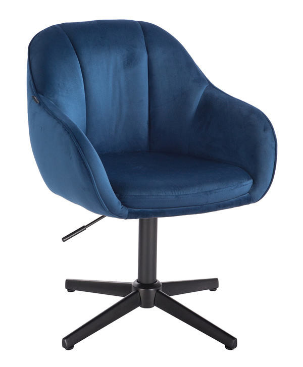 FOTEL HR2055CROSS CIEMNE MORZE WELUR CZARNA PODSTAWA