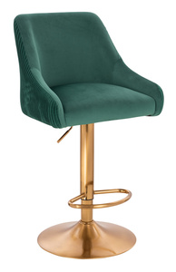 FOTEL HR920W BUTELKOWA ZIELEŃ WELUR ZŁOTA PODSTAWA