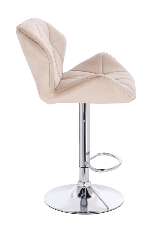 FOTEL HR111W LATTE WELUR CHROMOWANA PODSTAWA