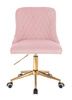 FOTEL HR940K PUDROWY RÓŻ WELUR ZŁOTA PODSTAWA