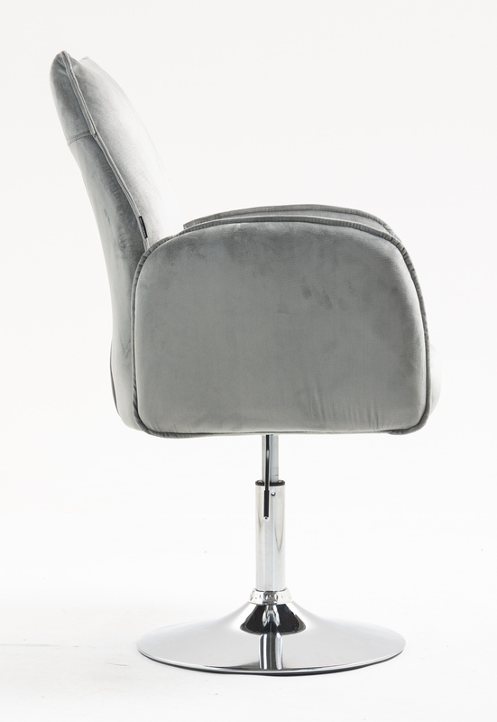 FOTEL HR280N STALOWY WELUR CHROMOWANA PODSTAWA