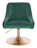 FOTEL HR920N BUTELKOWA ZIELEŃ WELUR ZŁOTA PODSTAWA