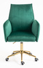 FOTEL HR280K BUTELKOWA ZIELEŃ WELUR ZŁOTA PODSTAWA