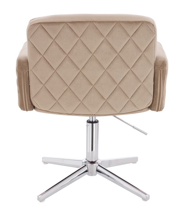 FOTEL HR802CROSS LATTE WELUR CHROMOWANA PODSTAWA