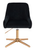 FOTEL HR920CROSS CZARNY WELUR ZŁOTA PODSTAWA