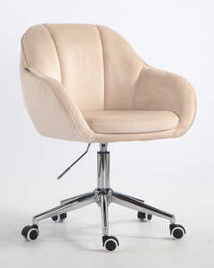 HOKER HR2055K KREMOWY WELUR CHROMOWANA PODSTAWA