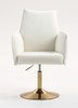 FOTEL HR280N KREMOWY BARANEK ZŁOTA PODSTAWA