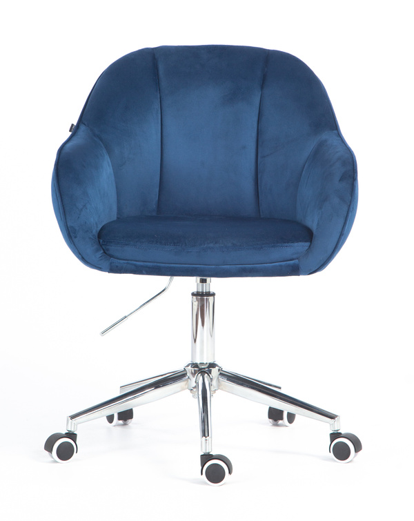 HOKER HR2055K CIEMNE MORZE  WELUR CHROMOWANA PODSTAWA