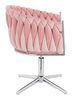 FOTEL HR750CROSS PUDROWY RÓŻ WELUR CHROMOWANA PODSTAWA