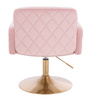FOTEL HR802N PUDROWY RÓŻ WELUR ZŁOTA PODSTAWA