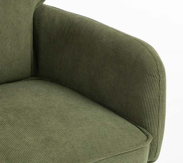 HOKER HR250N ZIELONY SZAŁWIA PREMIUM CORD SZTRUKS CZARNA PODSTAWA