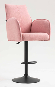 FOTEL HR280W PUDROWY RÓŻ BARANEK CZARNA PODSTAWA