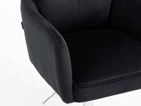 HOKER HR250N CZARNY WELUR  CHROMOWANA PODSTAWA