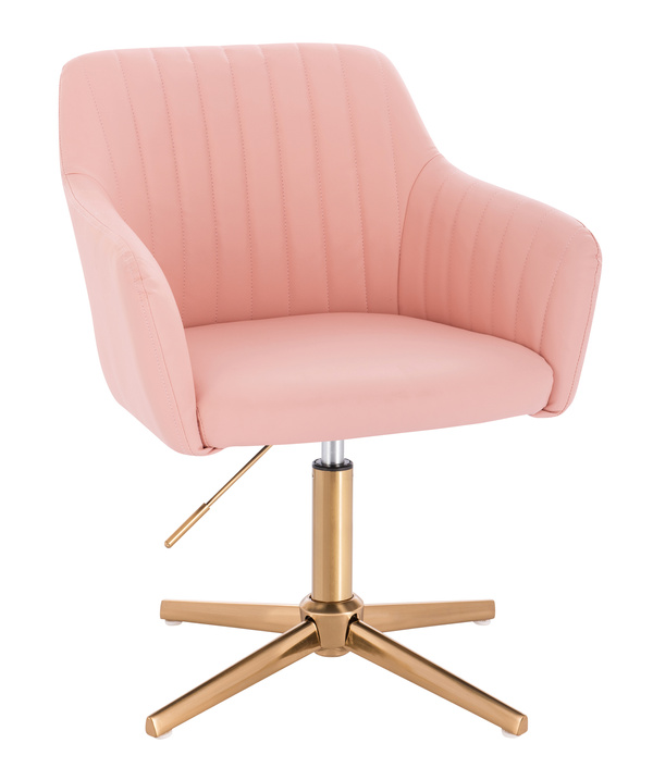 FOTEL HR190CROSS RÓŻOWY ZŁOTA PODSTAWA