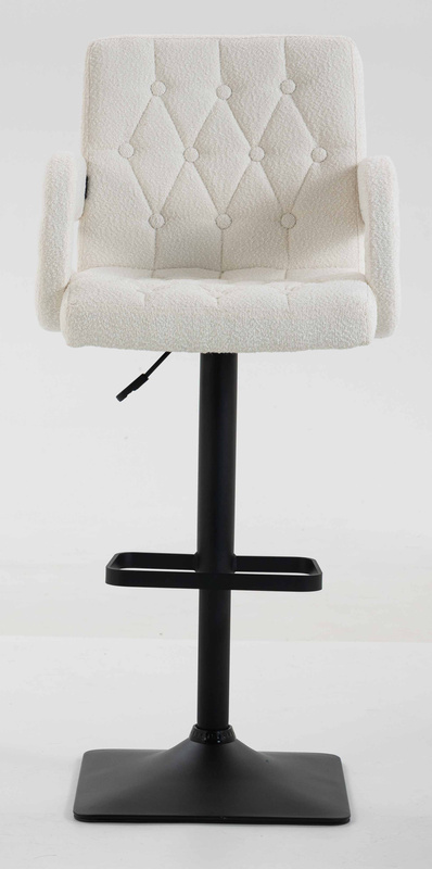 FOTEL HR8404KW KREMOWY BARANEK CZARNA PODSTAWA