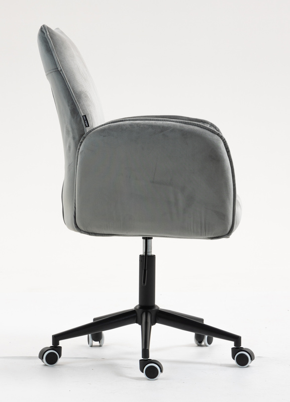 FOTEL HR280K STALOWY WELUR CZARNA PODSTAWA