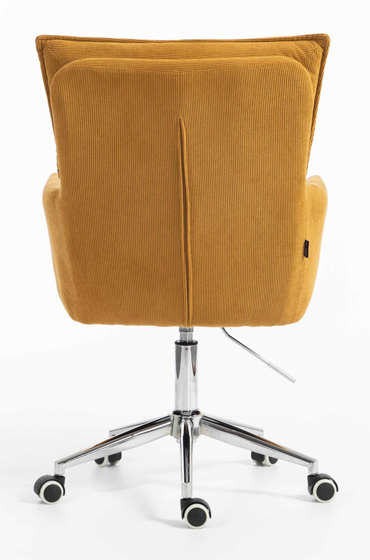 HOKER HR250K ŻÓŁTY CURRY PREMIUM CORD SZTRUKS CHROMOWANA PODSTAWA