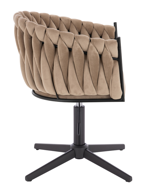 FOTEL HR750CROSS LATTE WELUR CZARNA PODSTAWA