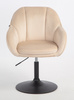 FOTEL HR2055N KREMOWY WELUR CZARNA PODSTAWA