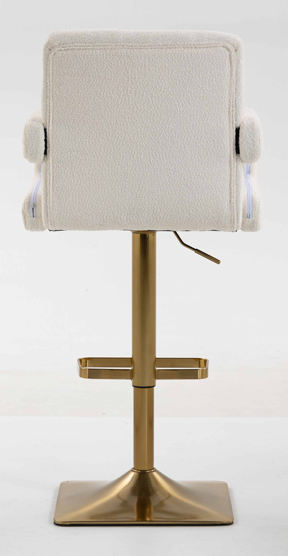 FOTEL HR8404KW KREMOWY BARANEK ZŁOTA PODSTAWA