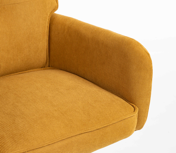 HOKER HR250N ŻÓŁTY CURRY PREMIUM CORD SZTRUKS ZŁOTA PODSTAWA