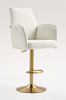 FOTEL HR280W KREMOWY BARANEK ZŁOTA PODSTAWA
