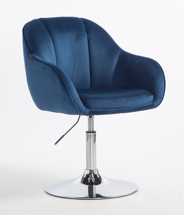 HOKER HR2055N CIEMNE MORZE WELUR CHROMOWANA PODSTAWA