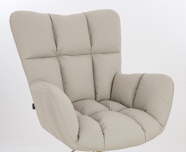 HOKER HR650K ECRU EKOSKÓRA PREMIUM SOFT CZARNA PODSTAWA