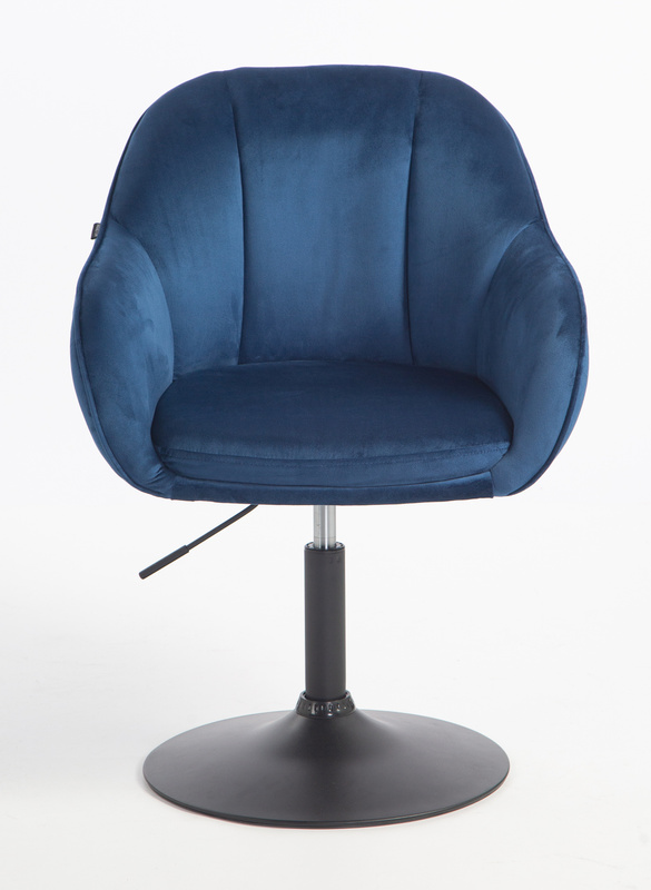 FOTEL HR2055N CIEMNE MORZE WELUR CZARNA PODSTAWA