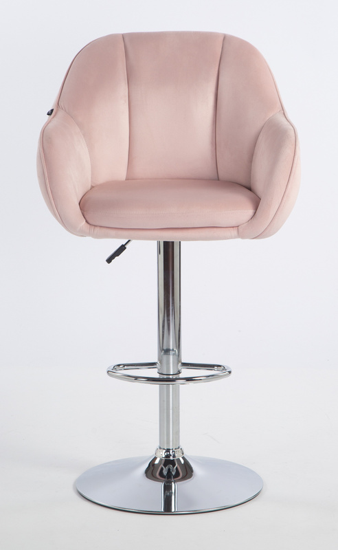 HOKER HR2055W PUDROWY RÓŻ WELUR CHROMOWANA PODSTAWA