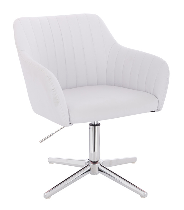 FOTEL HR190CROSS BIAŁY CHROMOWANA PODSTAWA