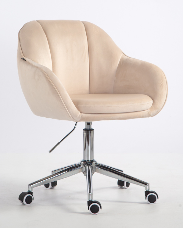 HOKER HR2055K KREMOWY WELUR CHROMOWANA PODSTAWA