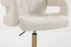 FOTEL HR8404N KREMOWY BARANEK ZŁOTA PODSTAWA