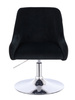 FOTEL HR920N CZARNY WELUR CHROMOWANA PODSTAWA