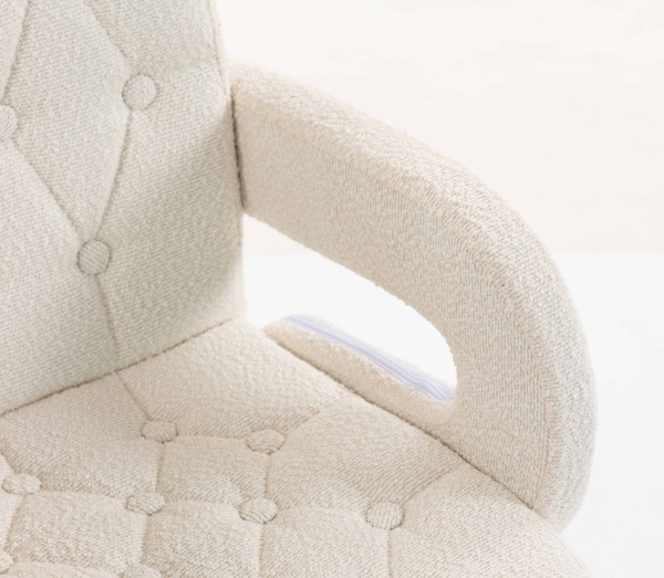 FOTEL HR8404K KREMOWY BARANEK CHROMOWANA PODSTAWA