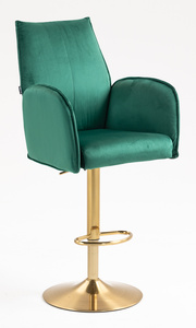FOTEL HR280W BUTELKOWA ZIELEŃ WELUR ZŁOTA PODSTAWA