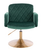 FOTEL HR802N BUTELKOWA ZIELEŃ WELUR ZŁOTA PODSTAWA