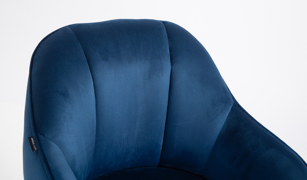 HOKER HR2055N CIEMNE MORZE WELUR CHROMOWANA PODSTAWA