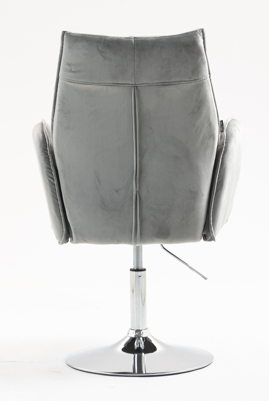 FOTEL HR280N STALOWY WELUR CHROMOWANA PODSTAWA