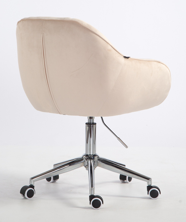 HOKER HR2055K KREMOWY WELUR CHROMOWANA PODSTAWA