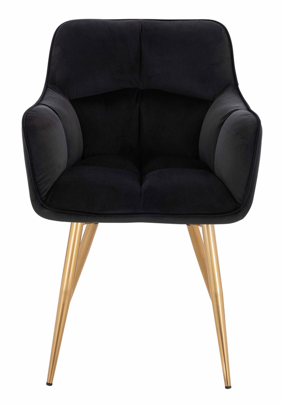 HOKER HR550 CZARNY WELUR ZŁOTE NOGI