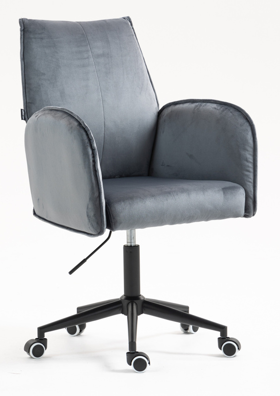 FOTEL HR280K GRAFITOWY WELUR CZARNA PODSTAWA