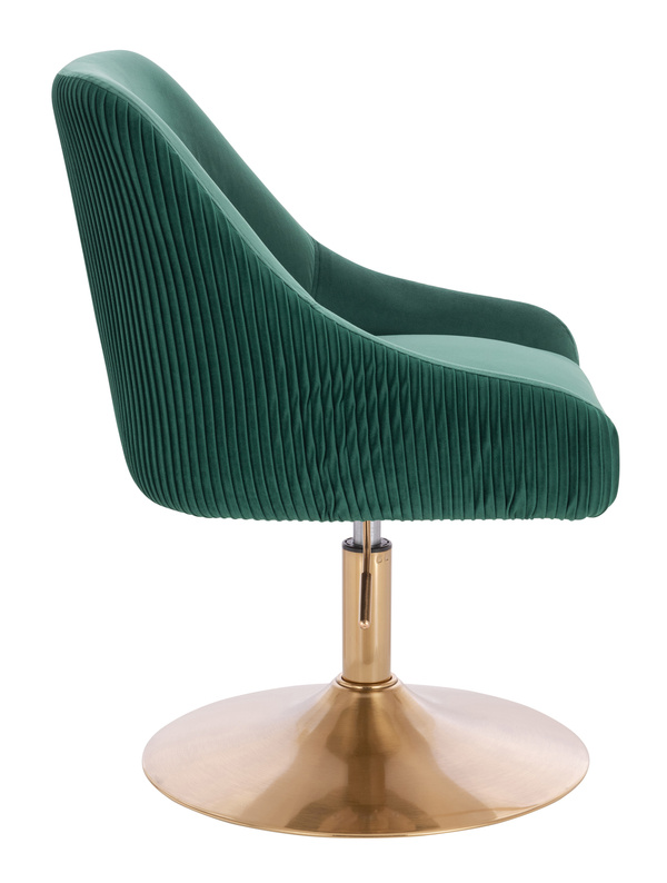 FOTEL HR920N BUTELKOWA ZIELEŃ WELUR ZŁOTA PODSTAWA