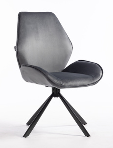 FOTEL HR350 PAJĄK GRAFITOWY WELUR CZARNA PODSTAWA