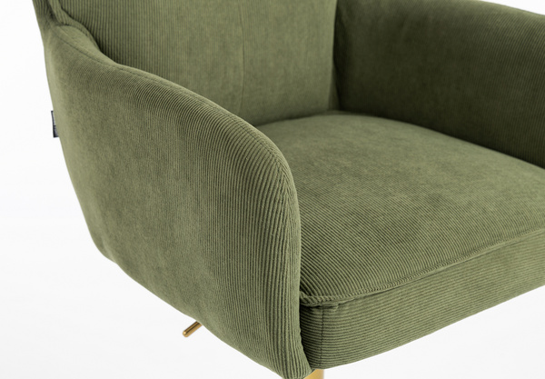 HOKER HR250KW ZIELONY SZAŁWIA PREMIUM CORD SZTRUKS ZŁOTA PODSTAWA