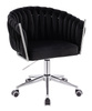 FOTEL HR750K CZARNY WELUR CHROMOWANA PODSTAWA