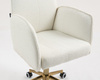 FOTEL HR280K KREMOWY BARANEK ZŁOTA PODSTAWA