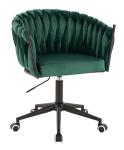 FOTEL HR750K BUTELKOWA ZIELEŃ WELUR CZARNA PODSTAWA